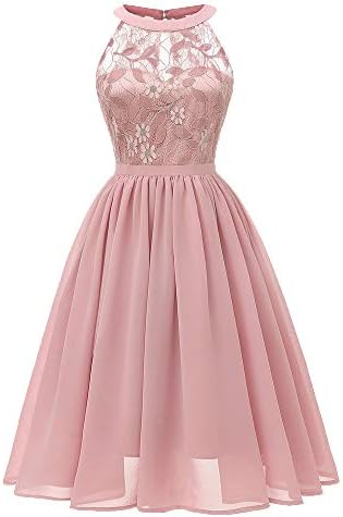 Women's Sexy Lace Floral Dress Vintage Princess Cocktail Neckline Party A-line Swing Dress