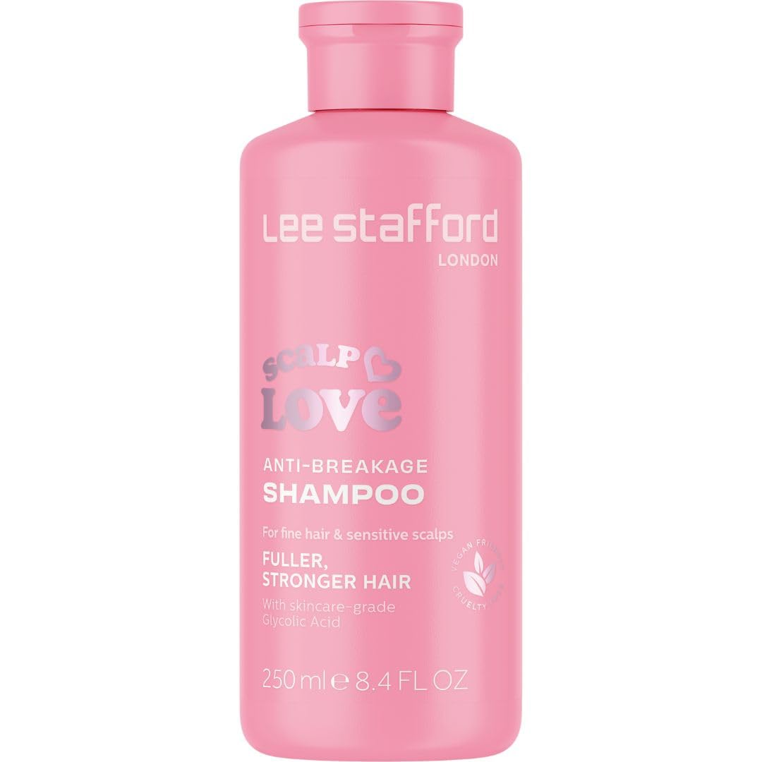 Lee Stafford Sensitive Exfoliating Shampoo | Scalp Love - Anti-Breakage Gentle Cleanser for Sensitive Skin, Promotes Hair Growth & Strength, Removes Buildup, Dirt & Dandruff, 250 ml
