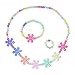 SmitCo LLC Little Girl Jewelry, Stretch Multi Flower Play Necklace, Bracelet And Ring Set For Toddlers