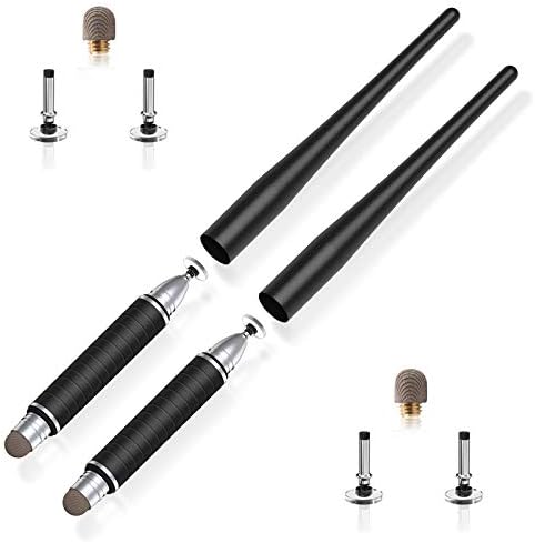 Stylus LIBERRWAY 2 in 1 Disc Stylus Fiber Stylus Universal Mesh Stylus Pens for Touch Screens, Kindles, iPhone, iPad, Tablets 2pcs Black