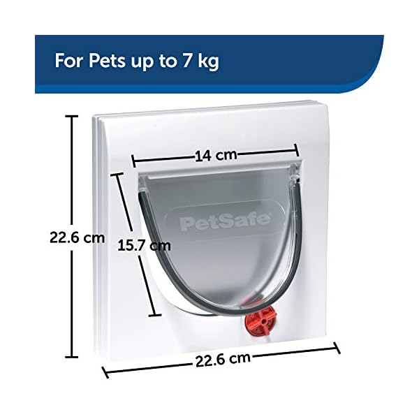 PetSafe Staywell 4 Way Locking Classic Cat Flap, Easy Install, Durable, Pet Door for Cats - (Tunnel Included), White