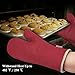 BESTONZON Oven Mitts and Pot Holders Set of 4, 500F Heat Resistant Oven Gloves with Silicone Non-Slip for Kitchens, Grilling, Cooking, Baking (Red)