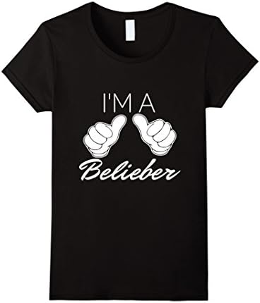 Women's I'm a Belieber T-Shirt Small Black