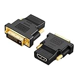 CableCreation DVI to HDMI Adapter,2-Pack Bi-Directional DVI Male to HDMI Female Converter, Support 1080P, 3D for PS3,PS4,TV Box,Blu-ray,Projector,HDTV