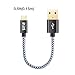 iKits Short Micro USB Cable 0.5ft Nylon Braided High Speed Durable Sync and Charge Cord Compatible with S7, HTC, LG & etc, Metal Plug & Mixed Color Cotton Jacket, USB 2.0 A Male to Micro B [5-Pack]