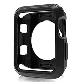 Venus Zechariah Compatible Apple Watch Case 38mm,Shock-Proof and Shatter-Resistant Protector Bumper Compatible Apple Watch Series 3/2/1 Sport＆Edition(Black, 38mm)