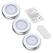 AMIR Upgraded 3.15” Motion Sensor Light, 3 Pack Stick on Cordless Battery-Powered LED Night Light, Closet Lights, Stair Lights, Safe Lights for Hallway, Bathroom, Bedroom, Kitchen (Silver - White)