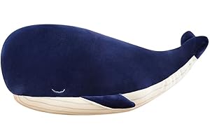 MUPI Whale Stuffed Animals Plush Pillow 4 Size Cute Soft Cotton Plushies Pillows Kawaii Blue Whale Toy Gifts for Kids Boys Girls Adults (Blue, 10 Inch)