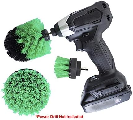 DRILL BRUSH 360 Drill Attachments 3 Pack kit - Power Scrubber Brushes for Drill- All Purpose Cleaning Set for -Kitchen, Bathroom Surfaces,Shower, Tub, Tile,Wall, Stove top,Sink and More