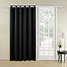 Deconovo Blackout Curtains, Solid Room Darkening Curtains for Living Room, Thermal Insutaled Drapes for Kitchen Patio Door Nursery, Grommet Top (Black, 80x84 Inch, 1 Panel)