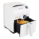 Cusimax CMAF-250 1400W Air Fryer with Temperature Control and Timer, 3 QT Griller Roaster Baker and Toaster, White