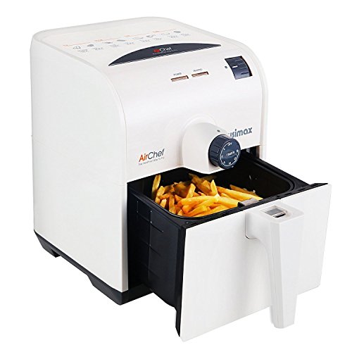 Cusimax 1400W Electric Air Fryer with Temperature Control and Timer, 3 QT Griller Roaster Baker and Toaster, CMAF-250, White