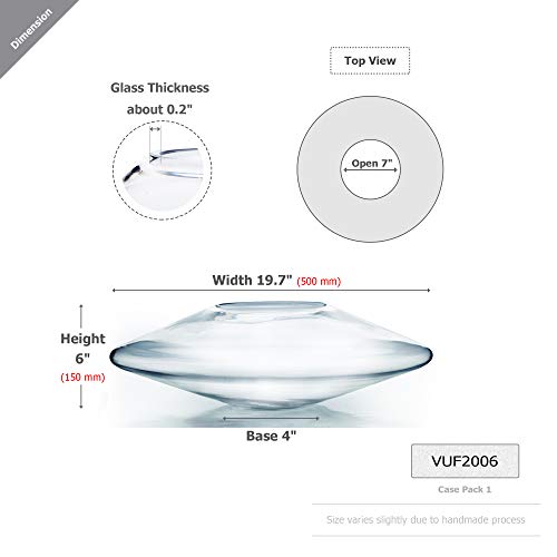 WGV-UFO-Bowl-Glass-Vase-Diameter-20-Height-6-Clear-Flat-Oval-Round-Bubble-Floral-Planter-Terrarium-for-Wedding-Event-Home-Decor-1-Piece-VUF2006