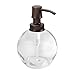 iDesign Olivia Glass Soap & Lotion Dispenser Pump, for Kitchen or Bathroom Countertops - Clear/Brushed