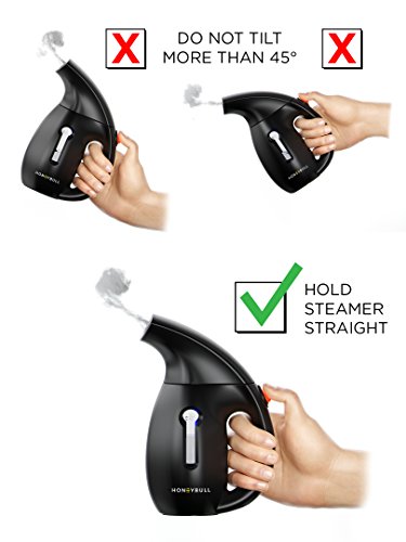 HoneyBull Clothes Steamer | Handheld Steamer [Portable/Travel Ready] Hand-Held Garment Steamer Clothes [180 mL / 6 fl oz Water Capacity] Mini Steamer Garments & Clothing - Thumbnail 4