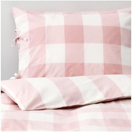 unbekannt ikea emmie ruta bed linen set in light pink 100 cotton 2 piece 140 x 200 80 x 80 cm