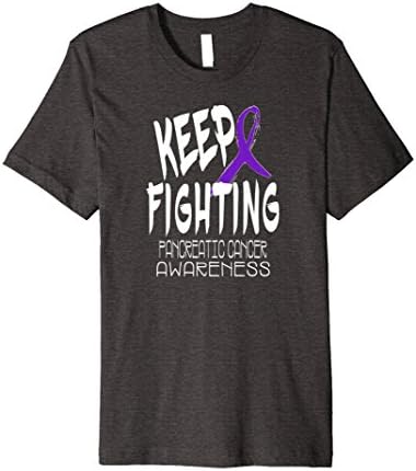 Mens Keep Fighting PANCREATIC CANCER Support Shirt 3XL Dark Heather