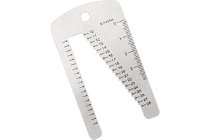 ZYNCUE Stainless Steel Rounded Corner Template Ruler for Leather Craft and Watch Strap Measuring with Punching Gauge Function