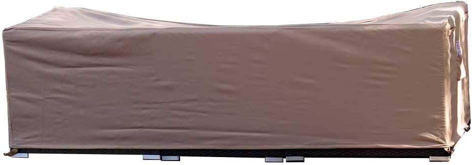 Dola Patio Furniture Covers Large Outdoor Sofa Sectional Furniture Cover Waterproof Beige Super Heavy Polyester Fabric Breathable (62" L x 37" D x 27" H)