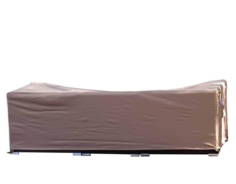 Dola Patio Furniture Covers Large Outdoor Sofa Sectional Furniture Cover Waterproof Beige Super Heavy Polyester Fabric Breathable (62" L x 37" D x 27" H)