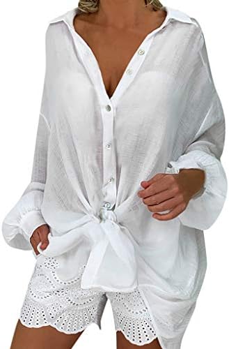 Womens Blouse Loose Women Plus Size Tops Women Casual Lapel Neck T-Shirt Ladies Short Sleeve Buckle Blouse