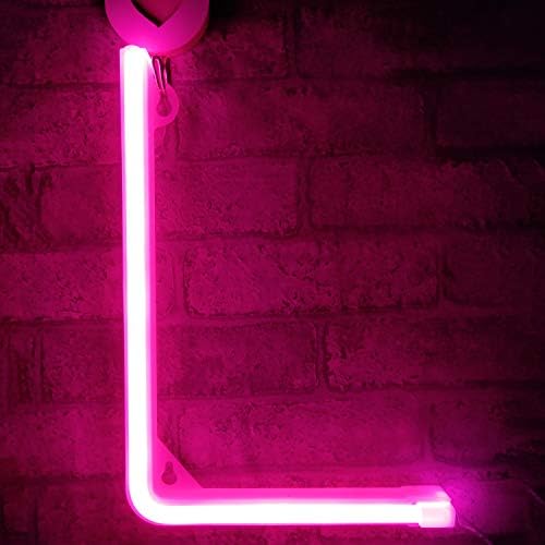 Neon Sign Letters Light Up Bar Word Sign USB Batteries Operated Marquee Letter Sign Art Wall Decor for Kids Living Room,Bar,Pub, Home,Wedding(Pink Letter)