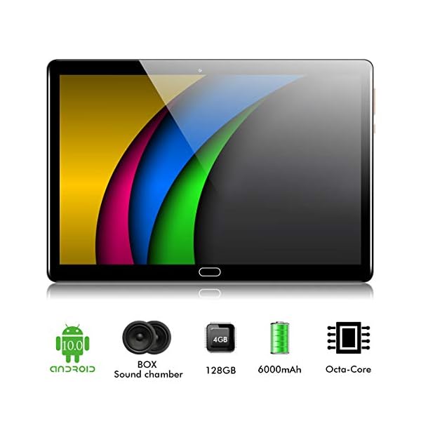 Padgene 10.1 Inch Google Android 10 Tablet, 4G Pad Phablet Tablets 4GB RAM 128GB ROM, Octa-Core 2.8 GHz Processor, 5G Wi-Fi, 1920P Full HD Display, Smart unlock, Type-C, 6000mAh Battery - Image 3