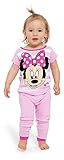 Disney Girls' Toddler Minne Mouse 4-Piece Cotton Pajama Set, Sugarpie Pink, 4T
