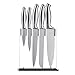 Barbestar 6 Piece Premium Class Stainless Steel Sharp Kitchen Knife Set with Block (5 Knives Plus and Acrylc Stand)