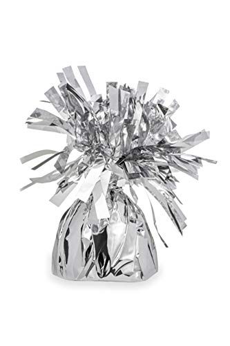 SRENTA 5.5" Silver Metallic Wrapped Balloon Weights for Birthday Party Decoration, Pack of 12 - Thumbnail 4