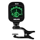 NEUMA Clip-on Tuner for Guitar,Bass,Violin, Ukulele,Mandolin,Banjo,Chromatic Tuning,Large LCD Screen