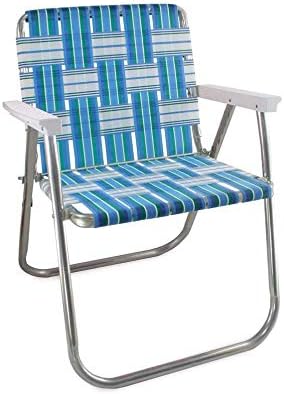 Lawn Chair Usa Aluminum Webbed Chair Picnic Chair Sea Island With White Arms Amazon In Home Kitchen