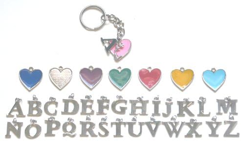 Cheer Girl with Pink Heart Keychain Key Chain and Initial Letter T