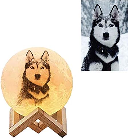 Perfect Christmas Gift Custom Photo Night Light Custom 3D Moon Light(White 7.1inch/18cm)
