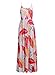 HUSKARY Hawaiian Dresses for Women Beach Summer Maxi Dress with Pockets Sleeveless Spaghetti Strap Casual Long Sundress M Orange