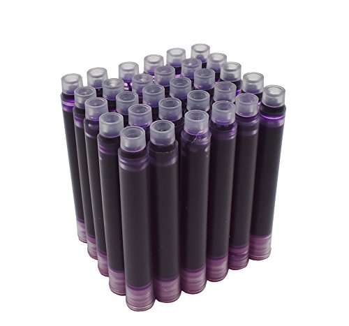 Jinhao Fountain Pen Ink Refill Cartridges, Bluish Violet Color, Set of 30 PCS, International Standard Size Disposable and Generic Ink Refill Cartridges