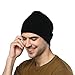 Shnmin Bluetooth Beanie Hat for Men Women Wireless Knit Music Cap Built-in Microphone Christmas Gift (Black)
