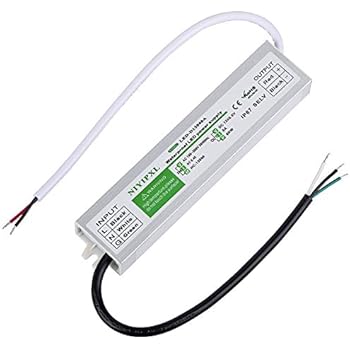 LED Driver 60 Watts Waterproof IP67 Power Supply Transformer Adapter 100V-260V AC to 12V DC Low Voltage Output for LED Light, Computer Project, Outdoor Light and Any 12V DC led Lights