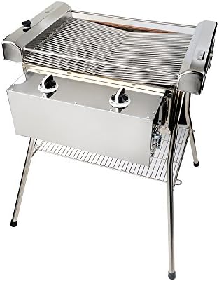 WAROS Portable Gas Grill For Outdoor Activities, No Burn and No Soot with stainless steel, 600 x 380 x 710 mm