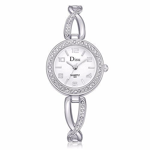 Women's Quartz Watch,ODGear Ladies Cheap Wrist Watch Rhinestone Bracelet NW19 (Silver C)