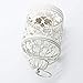 Ciaoed Small Metal Tealight Hanging Birdcage Lantern, Vintage Decorative Centerpieces of Wedding & Party Christmas Pack of 2 (White)