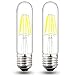 Bonlux Dimmable T10 Tubular Medium Base LED Filament Bulb 120V 6W Daylight 6000k T10 Tubular Filament COB LED Light Bulb for Display Cabinet Showcase Desk Light (Pack of 4)