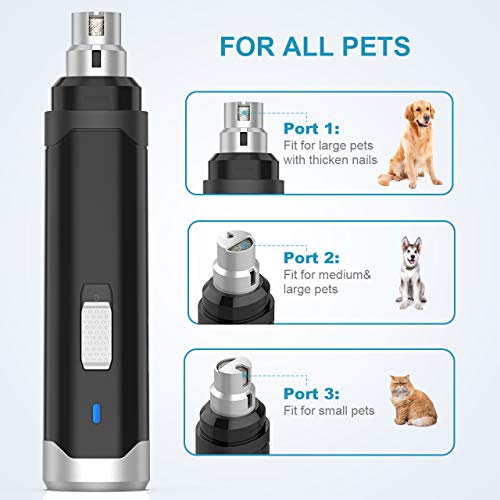 image for oneisall Dog Nail Grinder - Upgraded 2 Speed Quiet USB Rechargeable Pr