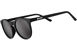 goodr It's Not Black It's Obsidian Polarized Round Sunglasses for Men & Women, Small Sized (Circle G), Black Solid Frames with Black Mirrored Reflective Lens, UV400 Protection, No Slip, No Bounce