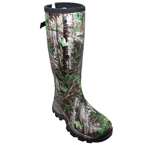 TECS Men's 17" Rubber Boots: Neoprene, Fleece Lining, Waterproof for Hunting, Camping, Fishing, Hiking and The Outdoors, Camo, 8 M US
