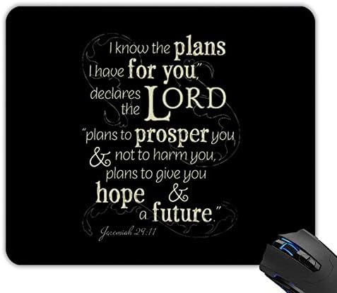 OTTIET Custom Jeremiah 29 11 i Know The Plans i Have for You Gaming Mouse Pad 9.5 X 7.9 Inch (240mmX200mmX2mm).Non-Slip Thick Rubber Large Mousepad.