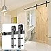 Homedex Sliding Barn Door Hardware Kit Black 6.6FT J Steel Set