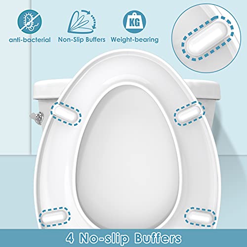 Accenter Toilet Seat Elongated Slow Close Toilet Seat with Nonslip
