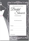 Papery Pop Bridal Shower Invitations with Envelopes (15 Count) - Wedding Shower Invitations - Grey