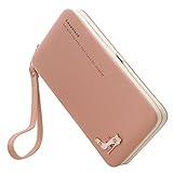 Womens Phone Wallet,Emoonland 2017 Ladies Clutch Purse Leather Card Holder Wallet Mobile Phone Wallet Multi Card Organizer Wallet for iPhone 7/7 Plus/6S/6S Plus/6/6 Plus/Galaxy S6/S6 Edge ( Pink )